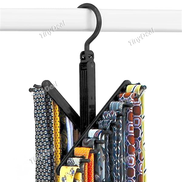 1/2/4/6/10 pcs Folding Twirl Tie Rack Belt Hanger Holder Hook with Holds 20 Scarves for Closet Organizer Storage