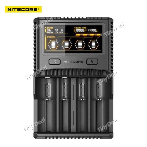 Authentic Nitecore SC4 Superb 4-Slot 3A QC 18650 26650 Intelligent Battery Charger - US Plug