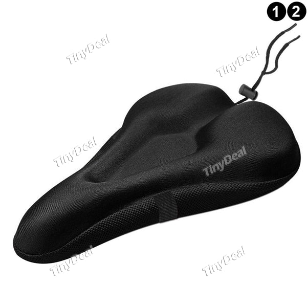 3D Reinforced Bicycle Seat Silicone Cushion Cover Mountain Bike Saddle Cover Breathable Soft for Outdoor Cycling