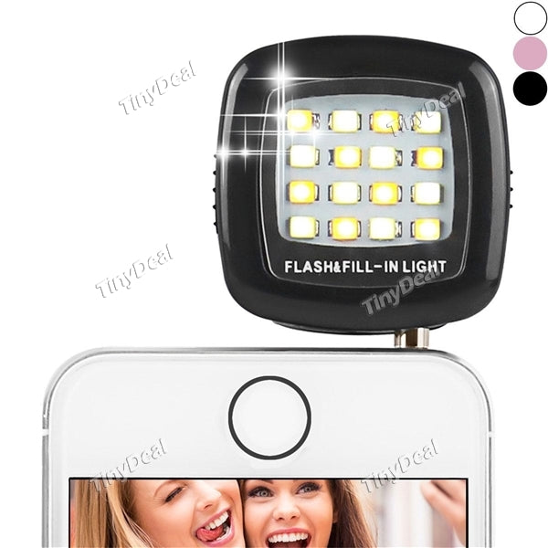 YWXLIGHT Portable Mini 16 LED Night Using Enhancing Dimmable Flash Cellphone Camera Flash Fill-in Light