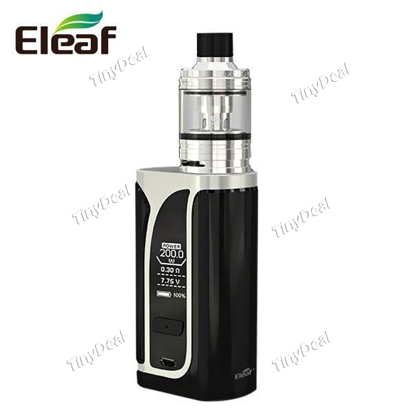 Authentic Eleaf iKuun i200 200W 4600mAh TC VW APV Mod 4.5ml MELO 4 Tank Atomizer Kit - Silver