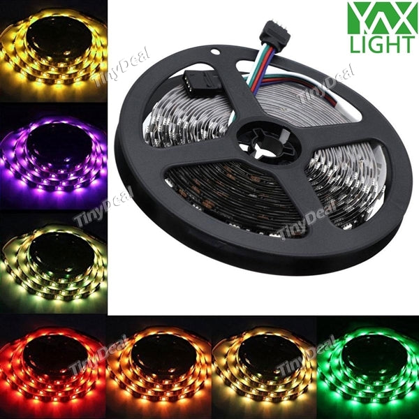 YWXLIGHT DC 12V 5M 300-LED Flexible RGB Strip Light for Indoor Decorative