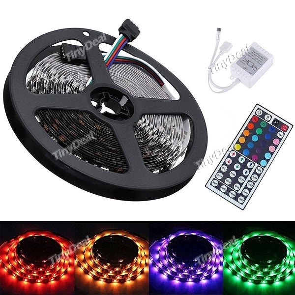 YWXLIGHT SMD 5050 300-LEDs Flexible Color Changing Strip Kit with IR Controller Indoor Decoration Lights