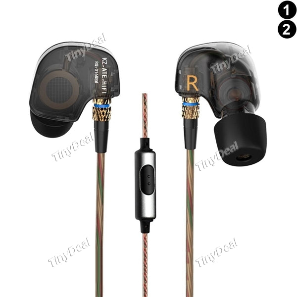 KZ-ATE 3.5mm In-Ear Earphones with Mic HiFi Stereo Headphones Super Bass Sport Headset for iPhone / Samsung