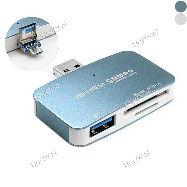 3-in-1 USB-C 3.0 Micro USB OTG USB 3.0 Hub SD/TF Card Reader Combo for Laptop