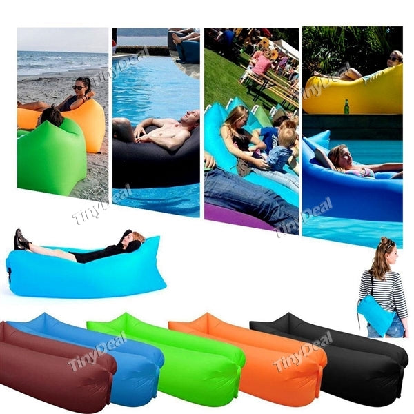 Outdoor Lightweight Portable Inflatable Air Bed Beach Sleeping Bag Foldable Waterproof Air Lounger Chair Outdoor Camping Beach