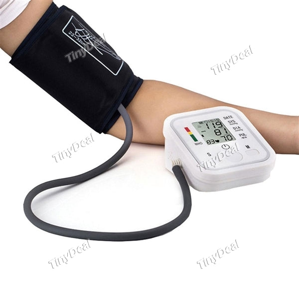 Full Automatic LCD Digital Upper Arm Blood Pressure Monitor Heart Beat Meter Machine Tonometer Voice Function