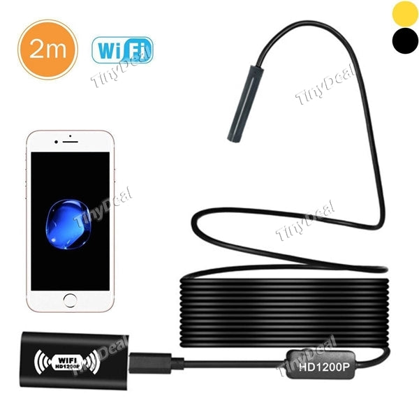 5M IP68 Wireless Endoscope WiFi Borescope Inspection Camera HD1200P with 8 LED for Android and IOS iPhone Samsung Tablet