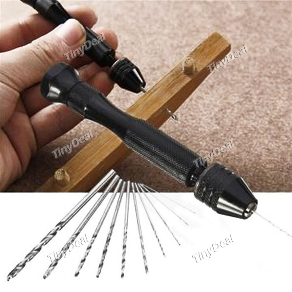 1/2/4 Set of Mini Micro Twist Aluminum Drill Bits Hand Drill Set with Keyless Chuck +10 Twist Drills Rotary Tool