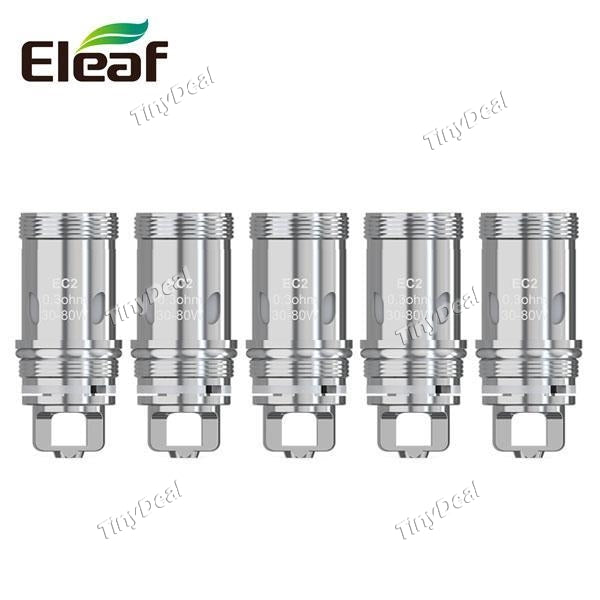 5 x Authentic Eleaf Replacement EC2 0.3ohm 30-80W Coil Head for Melo 4