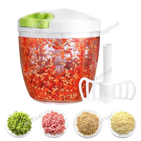 Multifunction Hand-Powered Food Chopper Vegetable Mincer Blender Speedy Shredder & Slicers for Fruits, Onions, Garlics, Salad