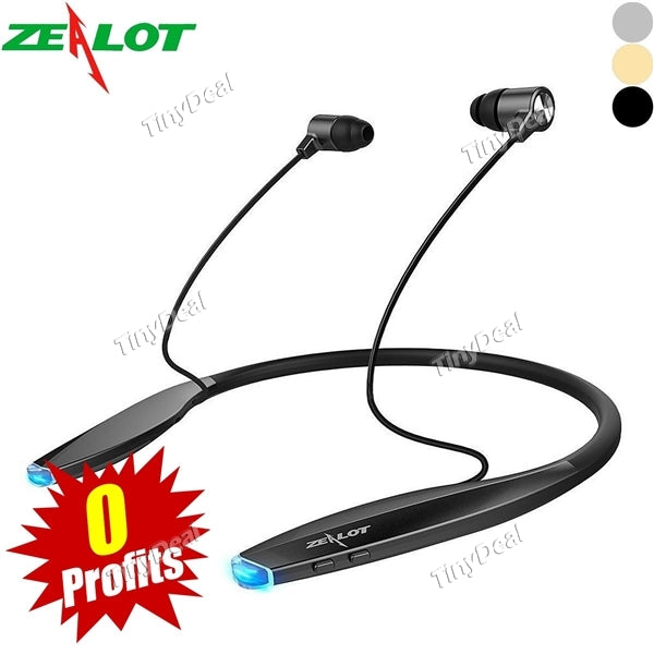 ZEALOT H7 Wireless Bluetooth Stereo Headset Sports Headphone Magnetic Earbuds With Neckband IP4 Sweatproof 12h Playtime f Sports