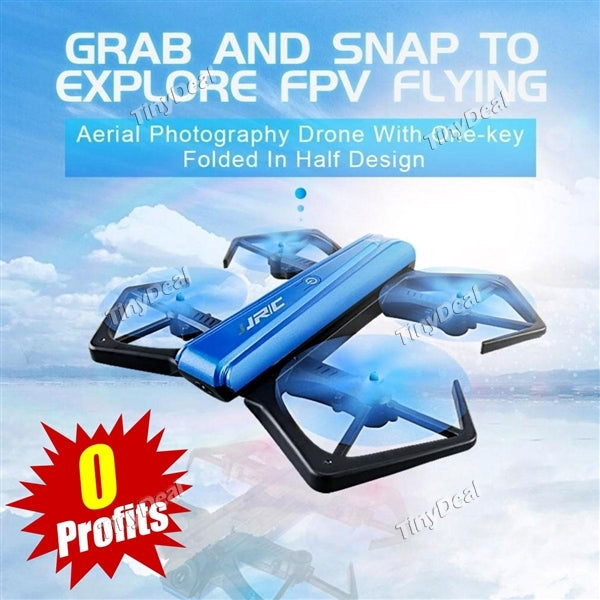 JJRC H43WH Blue A Key to Fold RC Quadcopters 720P WiFi HD Camera APP Control with Altitude Hold Headless Mode LEDs Aircraft
