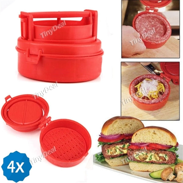 4pcs Stufz Stuffed Burger Hamburger Press Cutlets Maker BBQ Meat Pressing Device Burger Mold Machine for Kitchen Cook