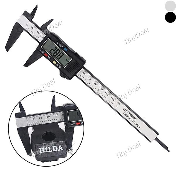 Measuring Tool 0-150mm 6 Inch Plastic LCD Digital Electronic Carbon Fiber Vernier Caliper Rule Gauge Micrometer