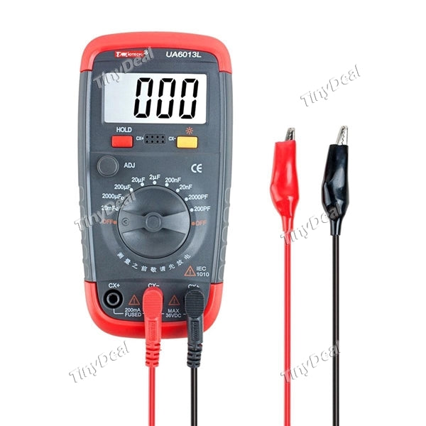 UA6013L Multimeter Digital Capacitance Meter Capacitor Tester 0.1pF - 20000uF with LCD Backlight Max 1999 Display