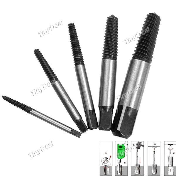 5Pcs Damaged Broken Screws Extractor Drill Bits Removal Tool Damaged Bolts Remover Tool