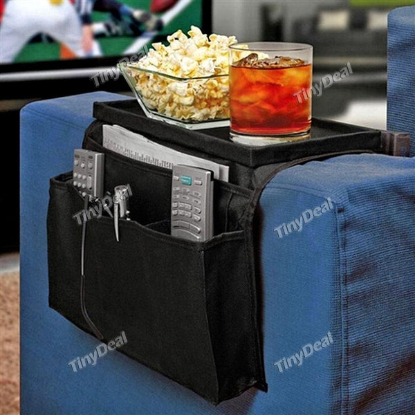 5 Pockets Sofa Handrail Couch Armrest TV Organizer Remote Control Holder Bag