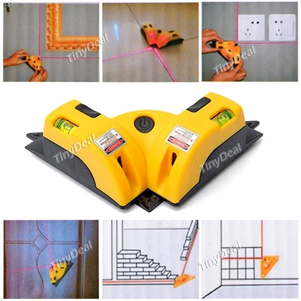 Multipurpose Laser Level Ruler Sucker 90° Right Angle Vertical Horizontal Laser Line Projection Square Level Laser Square