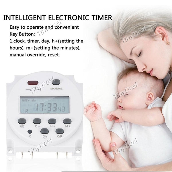 Hot Worldwide LCD Digital Power Programmable Timer AC 12V 16A 4.4VA Time Relay Switch