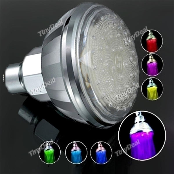 Romantic Adjustable Automatic 360° 7 Color LED Shower Head Color Charging Faucet Home Bathroom