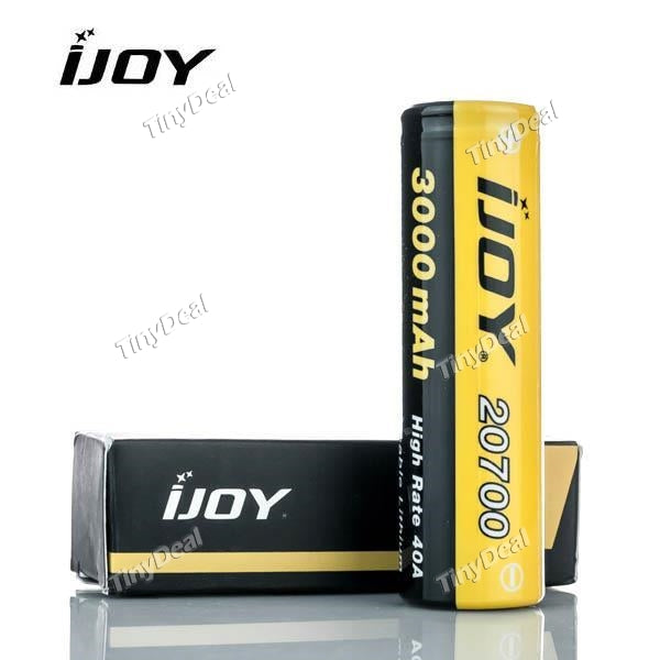 2 x IJOY 20700 3.7V 40AMP 3000mAh Rechargeable High Drain Discharge Flat Top Li-ion Batteries