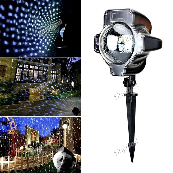 Newest Waterproof LED Projector Light Moving Snowflake Spotlight Lamp Dynamic Movement Timing Speed Control