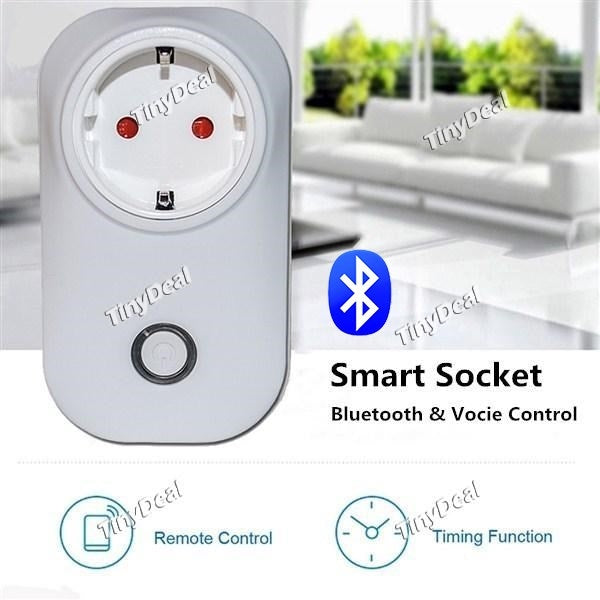 EU Plug Bluetooth Smart Socket Charger Wall Plug Wireless Timer APP Control Work w Amazon Alexa Google Home