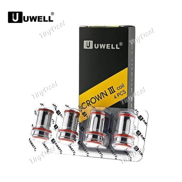 4 x Authentic Uwell Crown 3 III A1 Kanthal Coil Coil Head Replacement 55W - 65W Watts