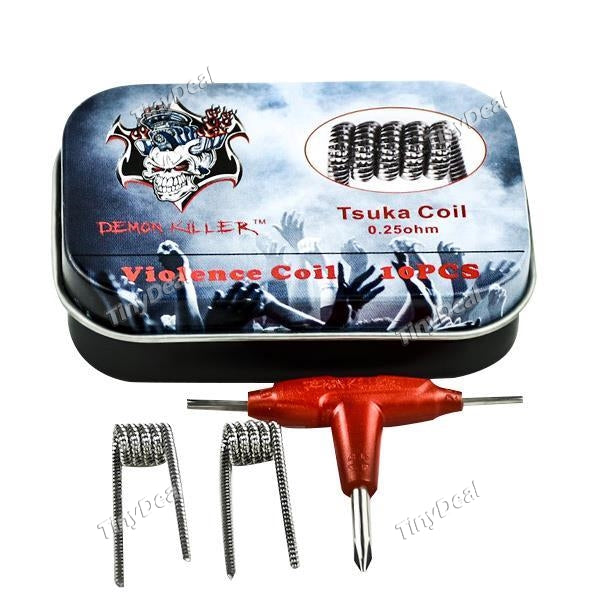 10 x Authentic Demon Killer Pre-built Tsuka 0.25Ω Coil Wire for RTA RDA RBA Coil Building