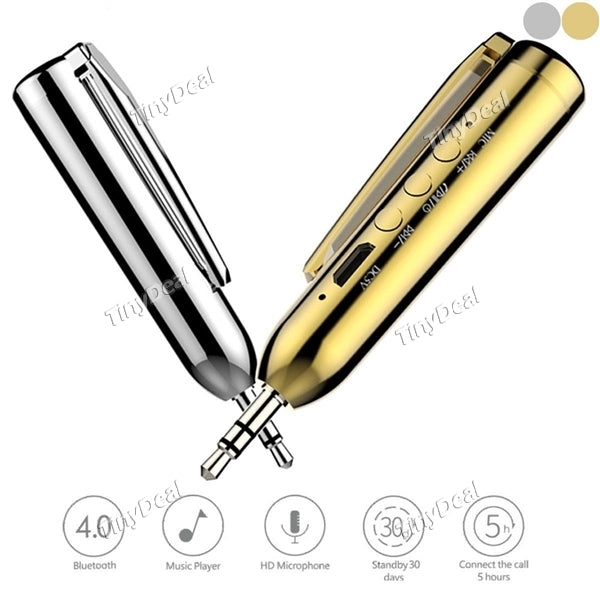 MP-S100 3.5mm Bluetooth Pen Car AUX Audio Music Receiver Built-in Mic Handsfree Calling for Car Stereo