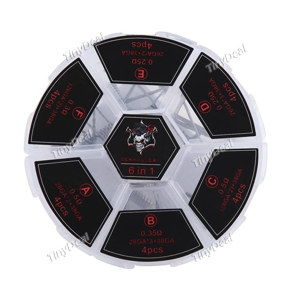 Authentic Demon Killer 6 in 1 SS316L Flame Coil Prebuilt Coil Kit for Rebuildable Atomizers