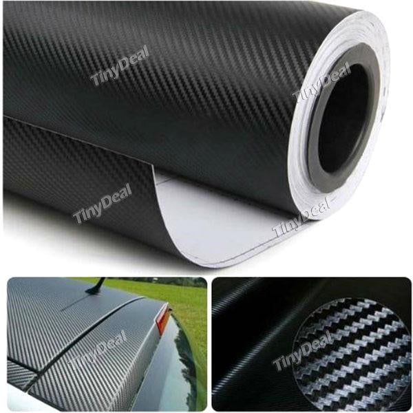 Black DIY Carbon Fiber Wrap Roll Sticker 127 x 30cm Car Vinyl Wrap Automotive Vinyl Film for Car Vehicle Detailing
