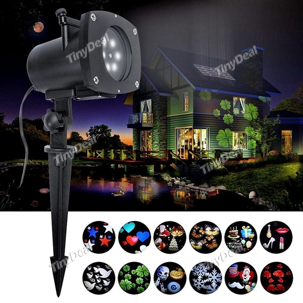 12 Pattern Gobos Projector Lights Sparkling Landscape Light with IP65 Waterproof for Christmas Halloween