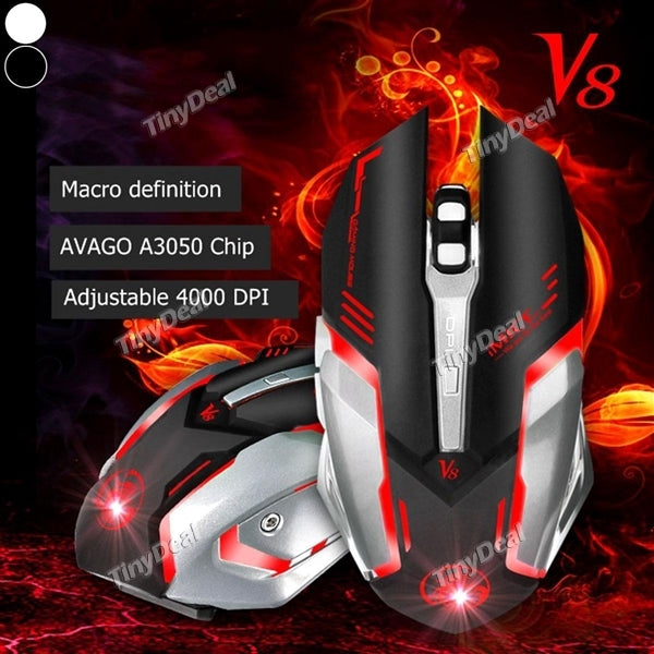 iMice V8 Professional Custom Program Wired Gaming Mouse 4000DPI 6Button LED Optical Computer Game Mouse Mice
