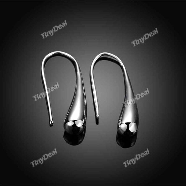 New Women Fashion Elegant Jewelry 925 Sterling Silver Plated Water Drop Hook Earrings