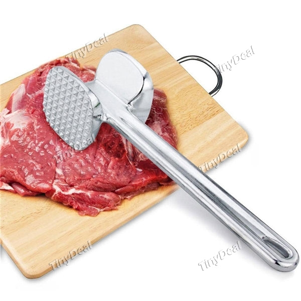 Aluminum Alloy Two Sides Loose Meat Hammer Steak Hammer Kitchen Tool for Steak/Beef/Pork/Fish/Chicken