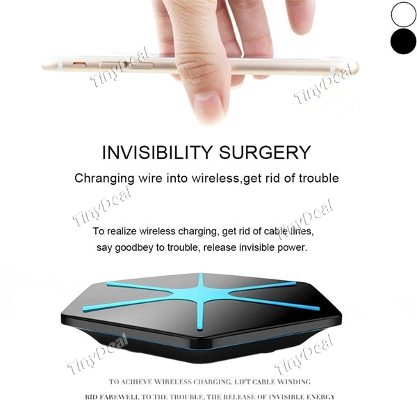 Glitz-1 5V 2A Portable Wireless USB Wall Charger Pad for iPhone X / 8 / 8 Plus & Qi-enabled Devices