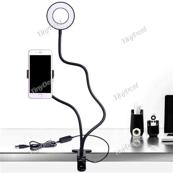 2 in 1 Led Selfie Ring Light with Flexible Clip Phone Holder for Live Stream Video Chat Live Broadcasting