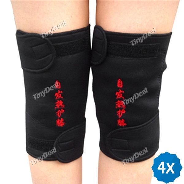 4 Pair Magnetic Therapy Thermal Self-Heating Knee Pad Belt Knee Support Brace Protector Health-Care Item