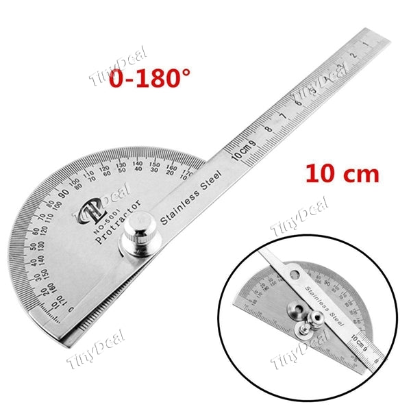 4pcs Stainless Steel 0-180 Degree Protractor Angle Finder Universal Angle Ruler Rotary Measuring Ruler Tool