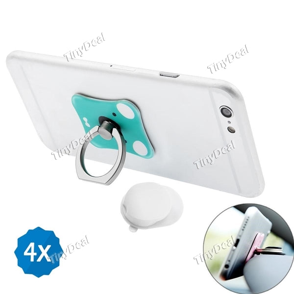 4pcs Smartphone Handle Finger Grip Holder Smart Slim Secure Phone Grip Holder with Mount - Pattern Random