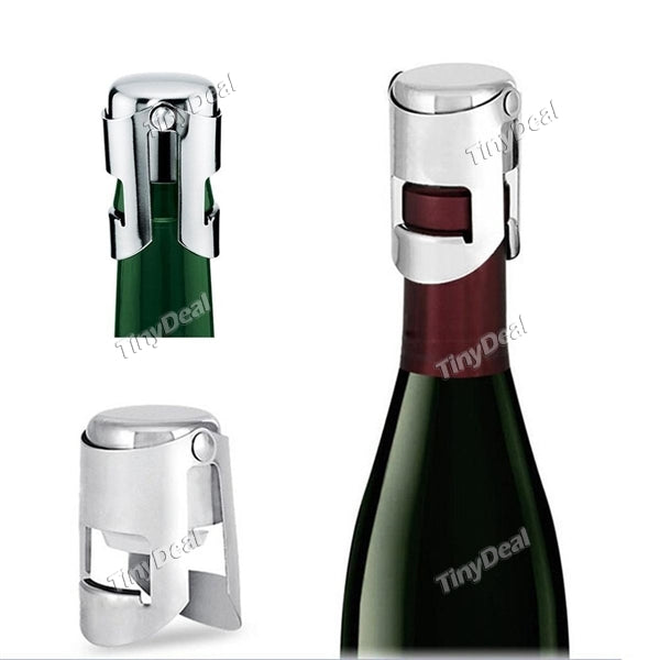 2pcs Stainless Steel Champagne Wine Bottle Stopper Sealer for Restaurants Home Bars