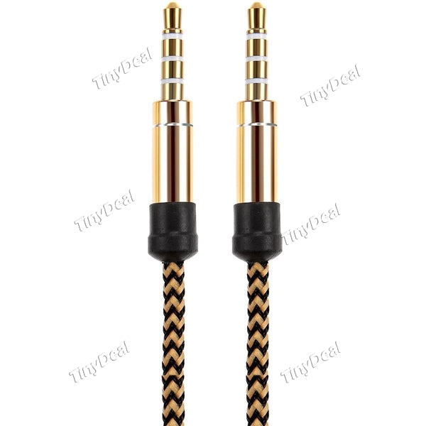 6pcs 1.5M 3.5mm Aux Cable Gold Plated Portable Audio Extension Nylon Cable for Smartphone Tablet Headset Speaker