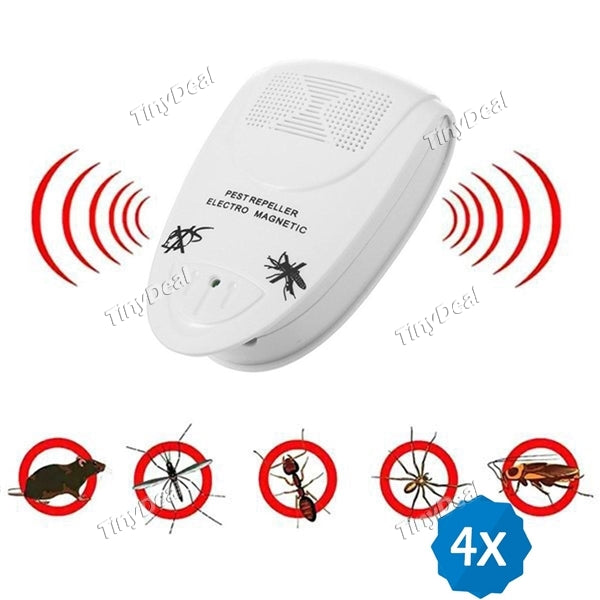 4pcs Electronic Ultrasonic Rat Mouse Repellent Anti Mosquito Repeller Killer Rodent Pest Bug Reject Mole Mice