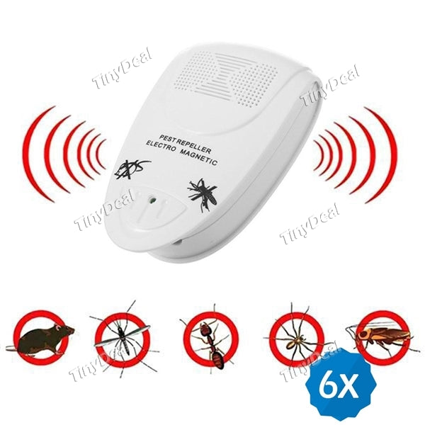6pcs Electronic Ultrasonic Rat Mouse Repellent Anti Mosquito Repeller Killer Rodent Pest Bug Reject Mole Mice