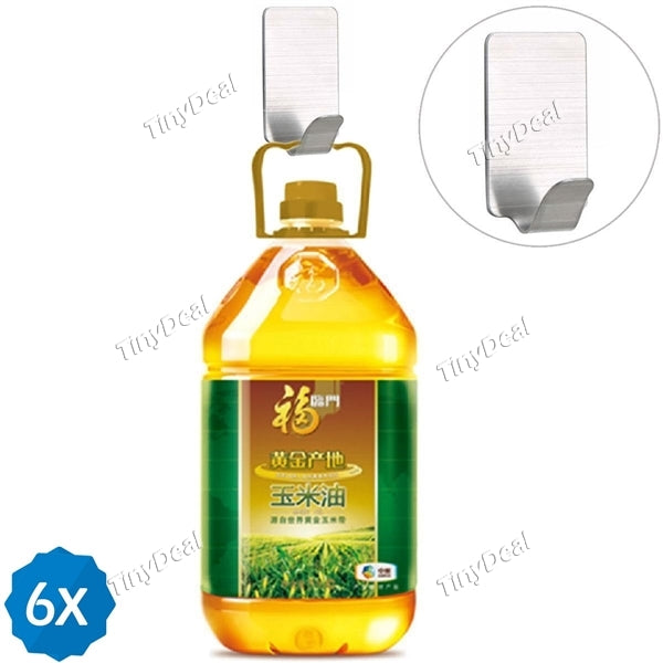 6pcs Stainless Steel Key Robe Towel Hooks Super Power Heavy Duty Wall Mount Coat Hook Rack