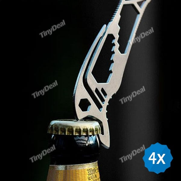 4pcs 14-in-1 EDC Tool Swordfish-Shaped Multi-functional Card Key Chain Portable Gadgets for Outdoor Indoor