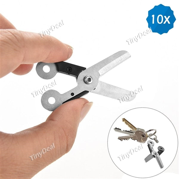 10pcs Portable&Functional Scissors with Quick Release Clip Sprung Shear Super Mini EDC Tool for Key Ring