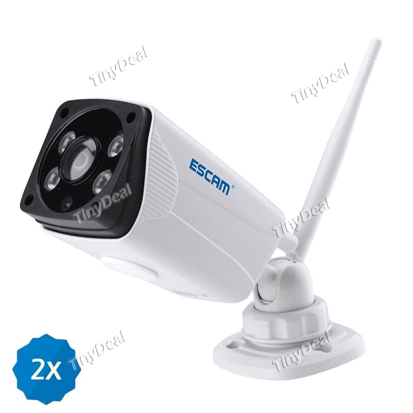 2pcs ESCAM Moon QP02 H.264 2MP HD 1080P WiFi Panoramic Fisheye Infrared Camera 90° + 180° 10M-IR Night Mode IP66 Waterproof